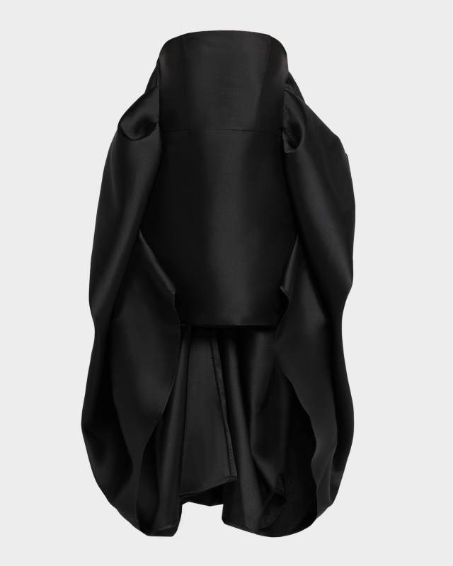 Strapless Mikado Dress with Draped Back